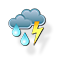Overcast, thunderstorms with rain